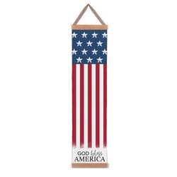 P Graham Dunn Multicolored Wood 43.75 in. H God Bless America Banner Decoration