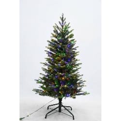 Holiday Bright Lights 5 ft. Slim LED 250 ct Emerald Pine Sparkle Color Changing Christmas Tree