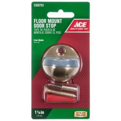 Ace 1 in. W Solid Brass w/Rubber Stop Gold Door Stop Mounts to floor 1/4 in.