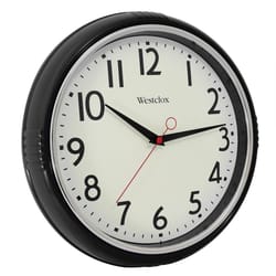 Westclox 12 in. L X 12 in. W Indoor Vintage Analog Wall Clock Plastic Black