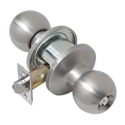 Tell Empire Satin Stainless Steel Entry Lockset 1-3/4 in.