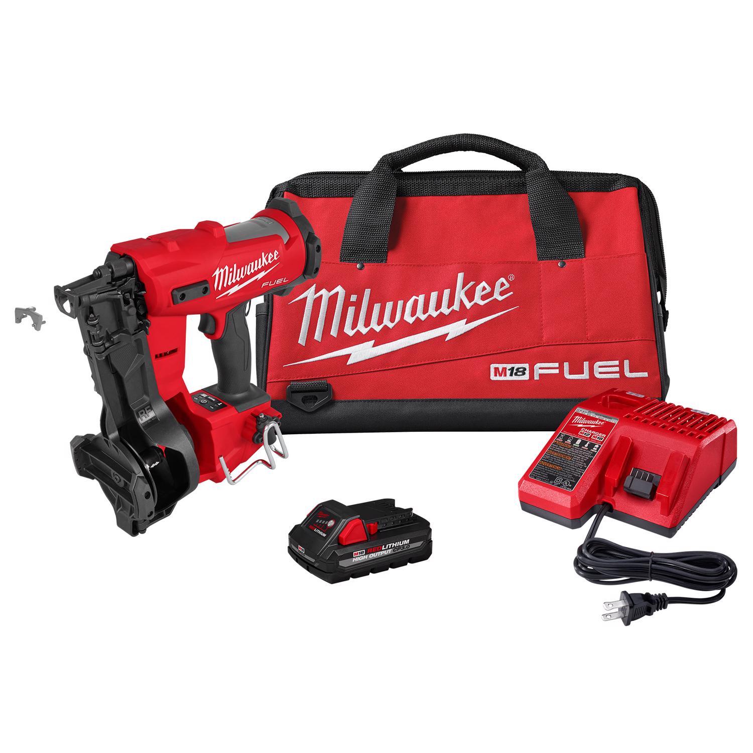 Milwaukee M18 Fuel 15 deg Coil Roofing Nailer Kit -  2909-21