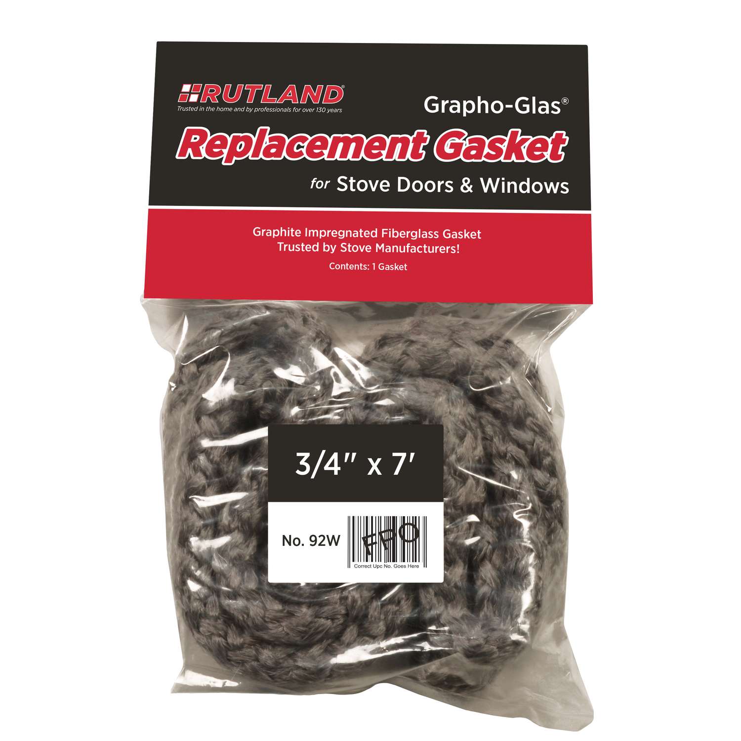 Rutland GraphoGlas Fiberglass Rope Replacement Stove Gasket Ace Hardware