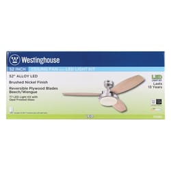 Westinghouse Alloy 52 in. Brushed Nickel Brown LED Indoor Ceiling Fan