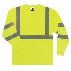 Ergodyne GloWear Reflective Long Sleeve Safety Tee Shirt Lime XL
