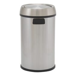 Household Essentials Napa 17 gal Silver Stainless Steel Swing Cover Commercial Wastebasket