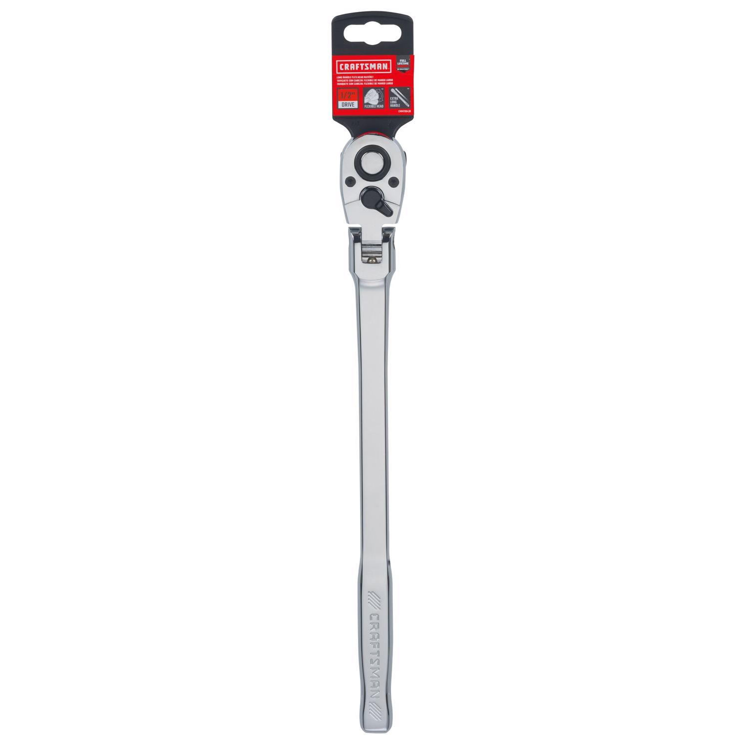 Craftsman 1/2 in. drive SAE Pear Head Long Handle Flex Head Ratchet 72 teeth