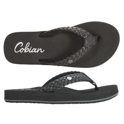 Cobian black best sale flip flops