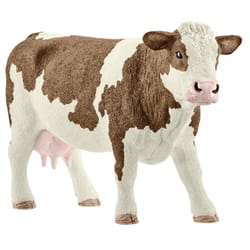 Schleich Farm World Simmental Cow Toy Brown/White