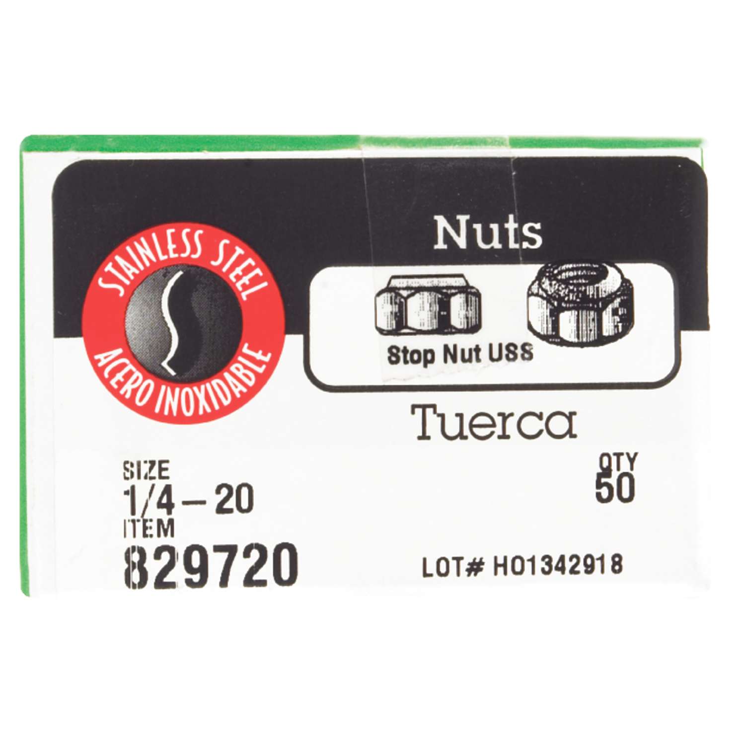 Hillman 1/4 in. Stainless Steel SAE Nylon Lock Nut 50 pk Hillman 1/4 in. Stainless Steel SAE Nylon Lock Nut 50 pk