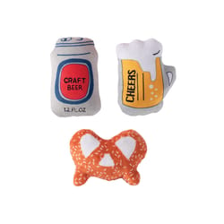 Pet Shop by Fringe Studio Multicolored Mini Wish You Were Beer Dog Toy 1 pk