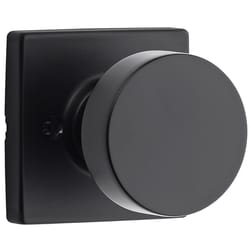 Kwikset Signature Series Pismo Knob x Square Rose Iron Black Dummy Knob Right or Left Handed