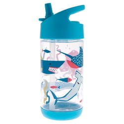 Stephen Joseph Flip Top 12 oz Blue BPA Free Sharks Kids Water Bottle