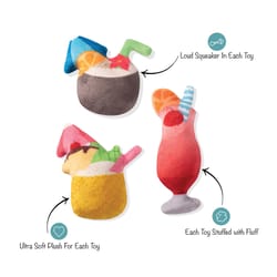 Pet Shop by Fringe Studio Multicolored Tropical Drinks Dog Toy 1 pk