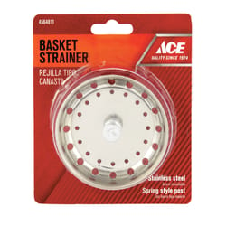 Ace 3-1/8 in. D Chrome Stainless Steel Sink Strainer Silver