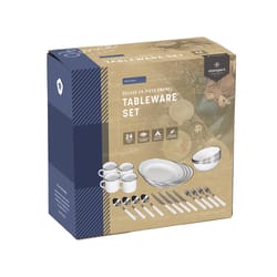 Stansport White Tableware Set 10.75 in. H X 5.5 in. W X 10.75 in. L 24 pc