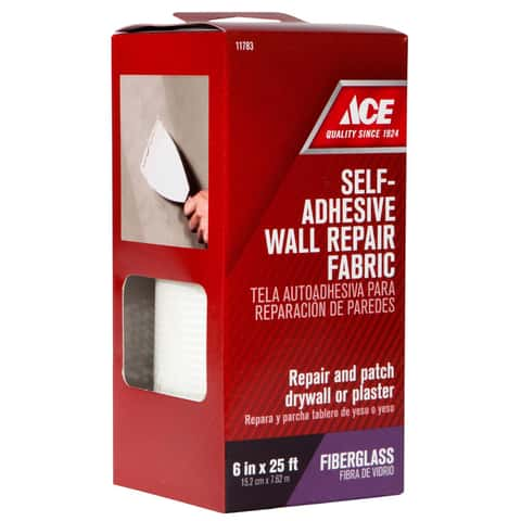 Ace 25 ft. L X 6 in. W Fiberglass White Self Adhesive Wall Repair Fabric -  Ace Hardware