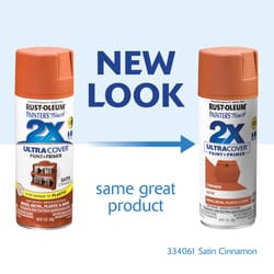 Rust-Oleum Painter's Touch 2X Ultra Cover Satin Cinnamon Paint+Primer Spray Paint 12 oz