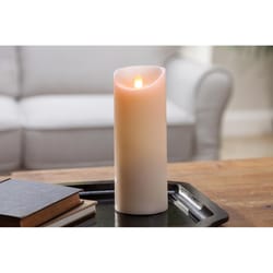 Gerson LED Bisque Flamless Pillar Candle Indoor Christmas Decor 8 in.