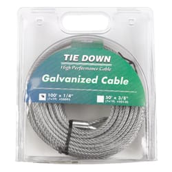 Tie Down Engineering Galvanized Galvanized Steel 1/4 in. D X 100 ft. L Aircraft Cable