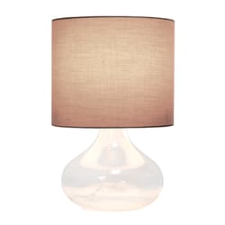 Simple Designs 13.5 in. Clear Table Lamp