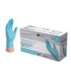 AMMEX Professional Nitrile Disposable Exam Gloves Large Blue Powder Free 100 pk