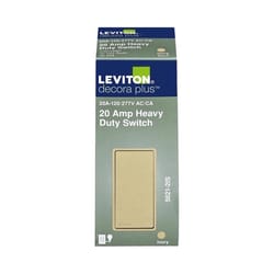 Leviton Decora 20 amps Single Pole Rocker AC Quiet Switch Ivory 1 pk