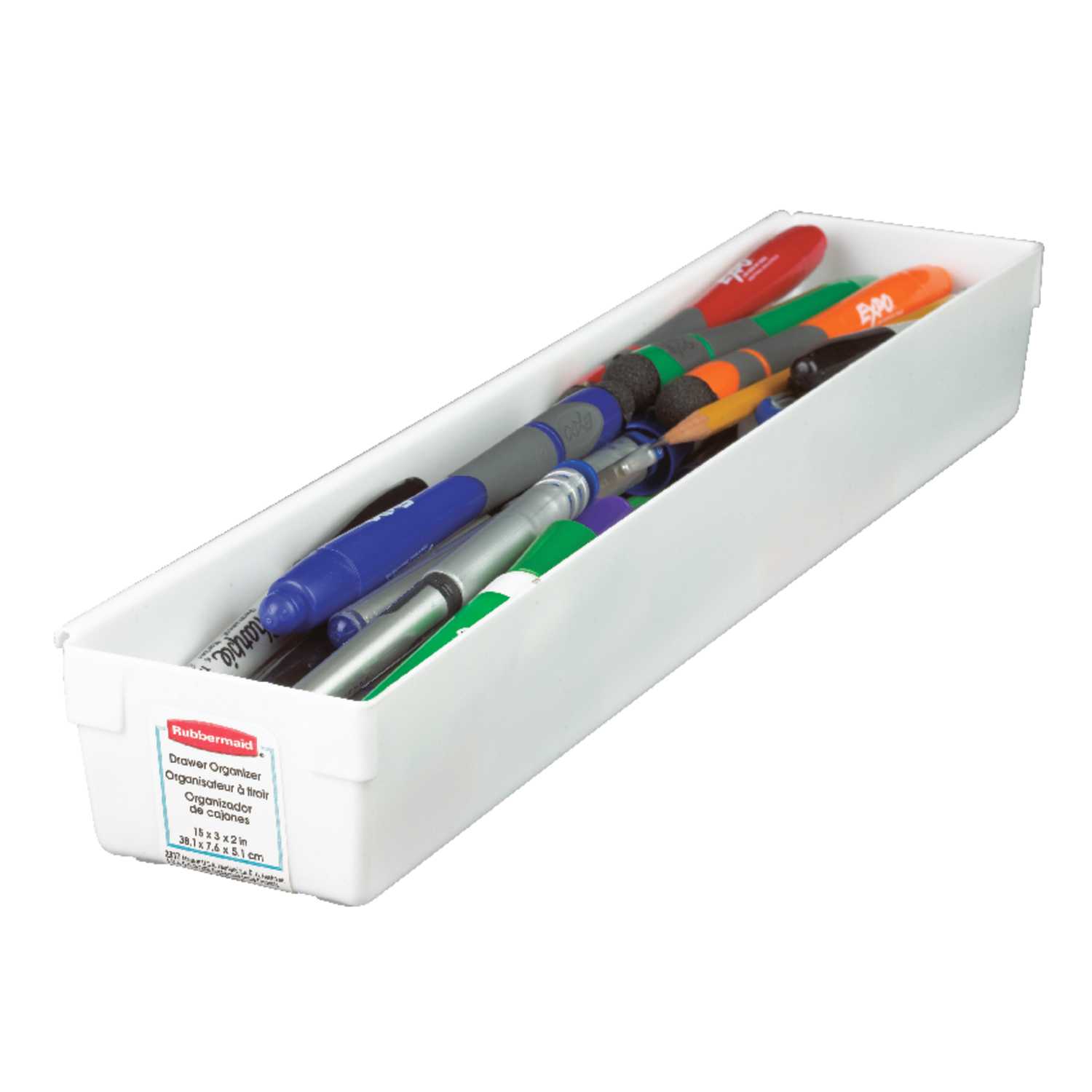 Rubbermaid 2 In H X 3 In W X 15 In L White Plastic Drawer