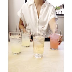 Kikkerland Clear Glass Reusable Straws