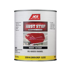 Ace Rust Stop Indoor/Outdoor Gloss Lemon Oil-Based Enamel Rust Preventative Paint 1 qt