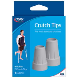 Carex Gray Crutch Tips Rubber/Stainless Steel
