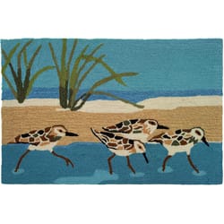 Homefires 22 in. W X 34 in. L Multi-Color Oceanside Sandpipers Polyester Accent Rug