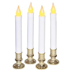 Celebrations LED Golden/White Flickering Candle 9 in.