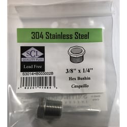 Smith-Cooper 3/8 in. MPT X 1/4 in. D FPT Stainless Steel Hex Bushing