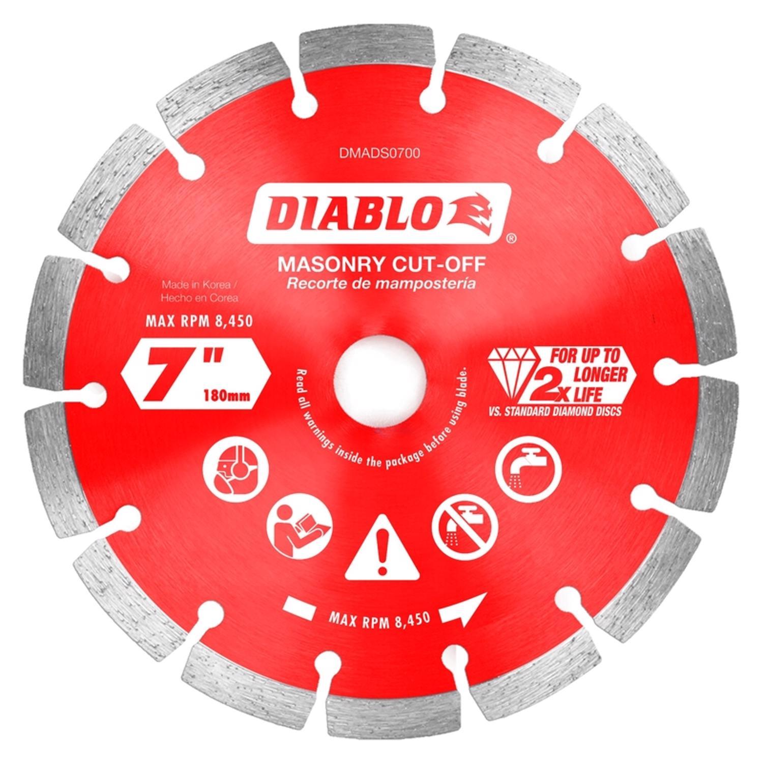 Diablo 7 in. D X 7/8 in. Diamond Masonry Cut-Off Disc 1 pk Uae Electronic uaeelectronic.com