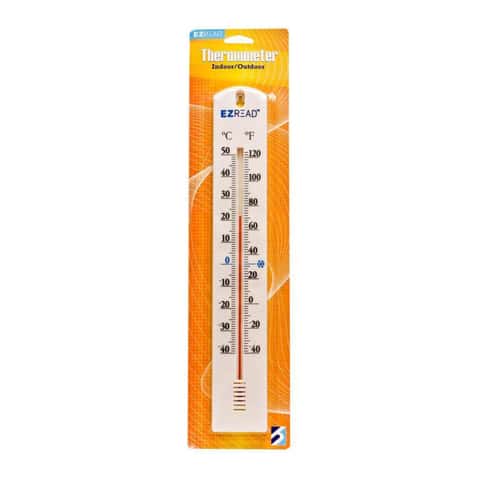 EzRead Indoor/Outdoor Thermometer With Bracket, 9, White