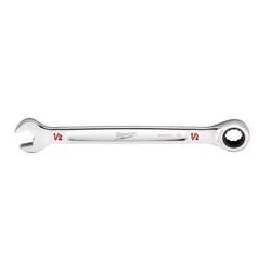 Milwaukee 1/2 in. X 1/2 in. 12 Point SAE I-Beam Ratcheting Combination Wrench 7.34 in. L 1 pc