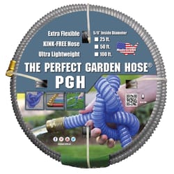 The Perfect Garden Hose 5/8 in. D X 50 ft. L Light Duty Professional Grade Flexible Garden Hose Gray