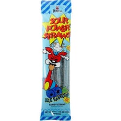 Dorval Sour Power Blue Raspberry Candy Straws 1.75 oz