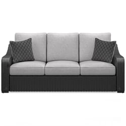Signature Design by Ashley Beachcroft Black Aluminum Frame Casual Sofa Light Gray