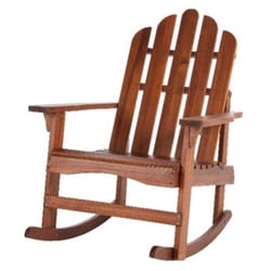 Living Accents Light Brown Wood Frame Adirondack Rocking Chair