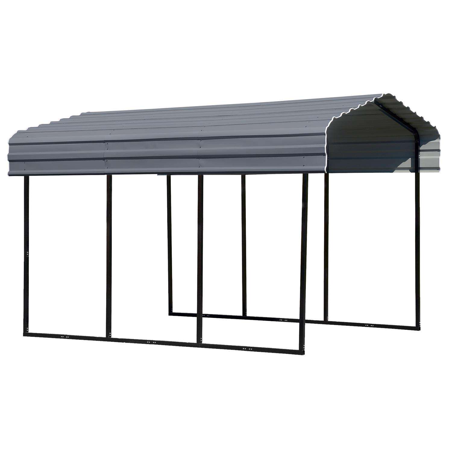 Arrow 10 ft. x 20 ft. Metal Horizontal Peak Carport without Floor Kit ...