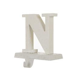 Glitzhome White Noel Stocking Holder 5.91 in.