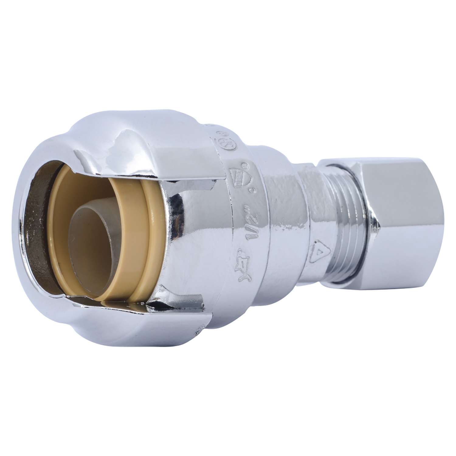 Sharkbite Push To Connect 1 2 In Compression X 3 8 In D Compression Brass Adapter Ace Hardware