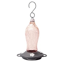 Nature's Way Hummingbird 16 oz Glass Crackle Glass Nectar Bird Feeder 4 ports