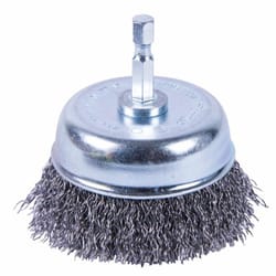 Forney 3 in. D X 1/4 in. D Crimped Steel Cup Brush 6000 rpm 1 pc
