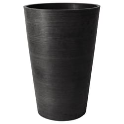 Algreen Products 18 in. H X 12 in. D Plastic Taper Spun Planter Black