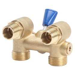 Homewerks 1/2 in. MPT X 3/4 in. MHT Brass Dual Washing Machine Shut-Off Valve