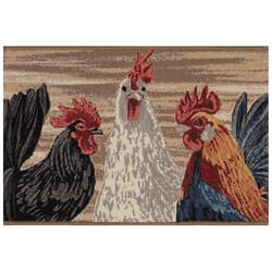 Liora Manne Esencia 2 ft. W X 3 ft. L Natural Three Roosters Polypropylene/Polyester Door Mat