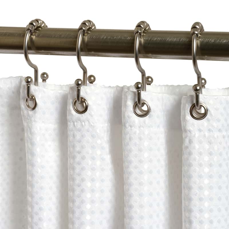 Zenna Home Brushed Nickel Steel Double Roller Shower Curtain Rings 12